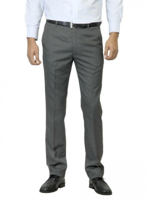 Arrow Men Grey Striped Trousers
