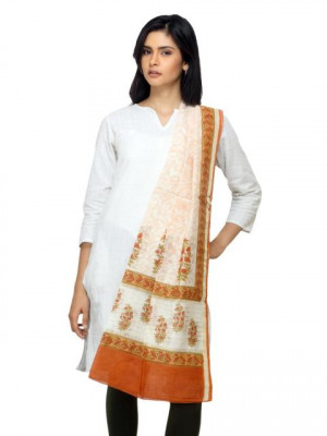 Fabindia Women Off White Chanderi Dupatta
