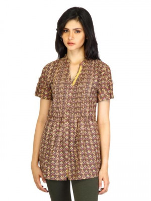 Mumbai Slang Women Printed Brown Top