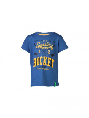 Palm Tree Kids Boys Printed Blue Tshirts