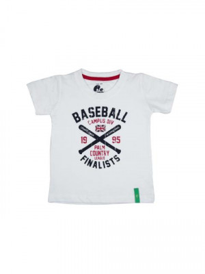 Gini and Jony Boys Printed White T-Shirt