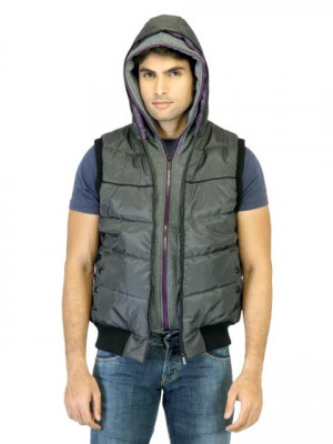 Provogue Men Grey Sleeveless Jacket