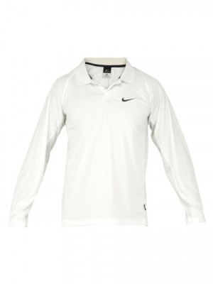 Nike Men Solid Off-White Polo Jerseys
