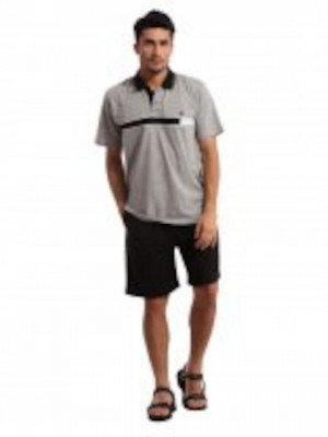 SDL by Sweet Dreams Men Grey & Black Pyjama Set