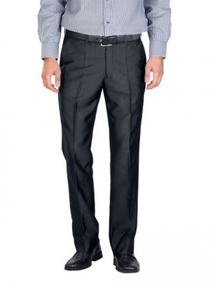 Peter England Men Black Formal Trousers