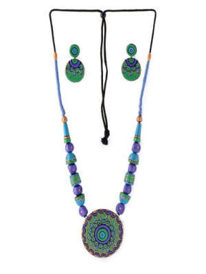 Adrika Purple Teracotta  Jewellery Set