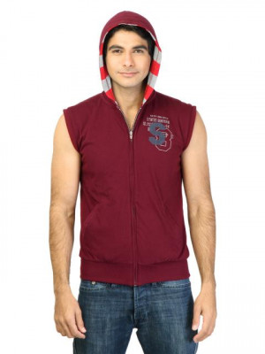 Status Quo Men Solid Maroon Sweatshirt