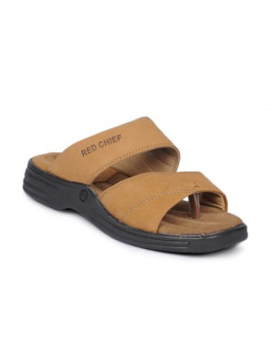 Red Chief Men Khaki Slippers