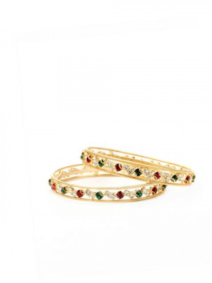 Royal Diadem Set of 2 Golden Bangles