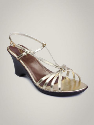 Carlton London Women Wedge Gold Sandal