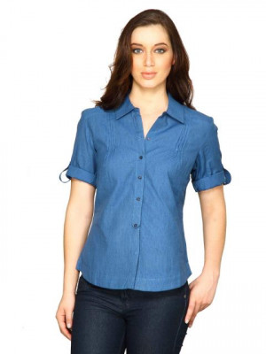 Scullers For Her Women Wow Woven Navy Blue Tops