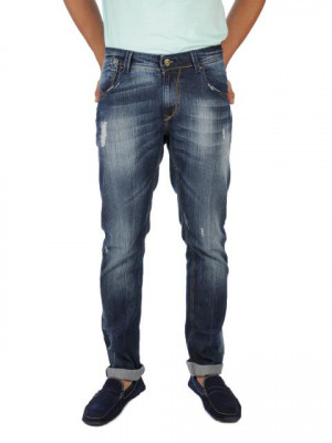 Spykar Men Actif Fit Low Waist Blue Jeans