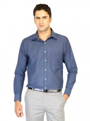 Belmonte Men Check Blue Shirts