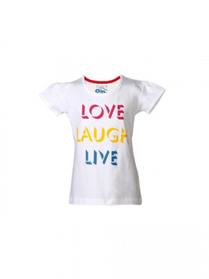 Gini Jony Girls Printed White Top