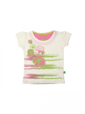 Gini and Jony Girls Printed White Top