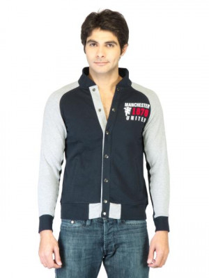 Manchester United Men Navy Blue Sweatshirt