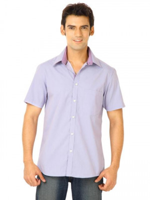 Scullers Men Fil A Fil Purple Shirts