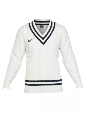 Nike Men Solid White Sweaters