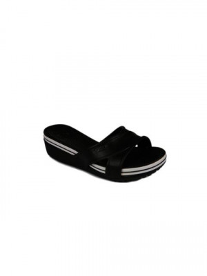Crocs Women Band Wedge Black Floater