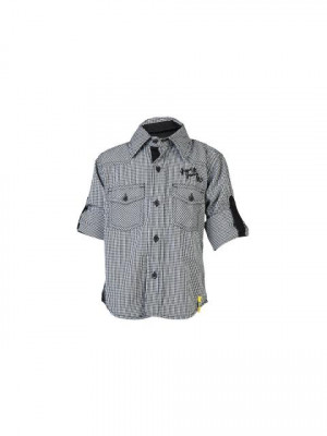 Gini and Jony Kids Boys Check Black Shirts