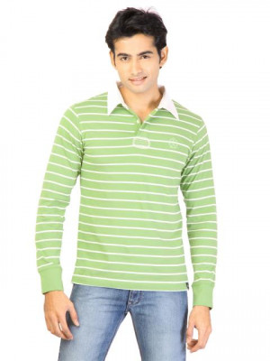 Lee Men Stripes Green Tshirts