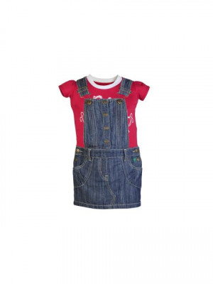 Palm Tree Kids Girls Red Saloppette Set