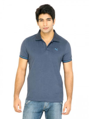 Puma Men Jersey Polo Blue Tshirts