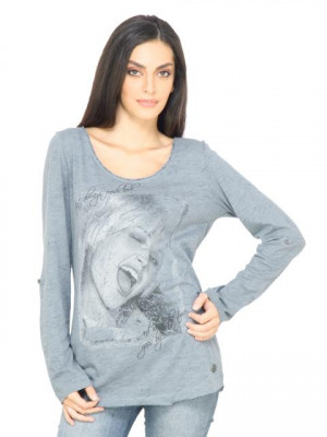 s.Oliver Women Printed Grey Top