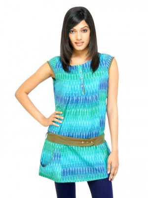 Mother Earth Women Printed Blue Tunics