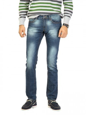 United Colors of Benetton Men Washed Blue Jeans