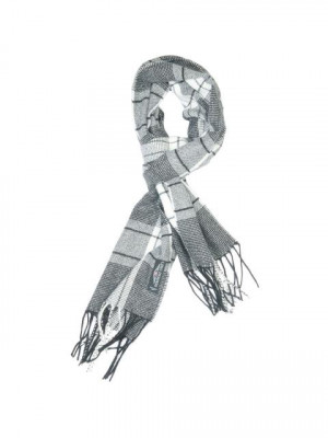 Lino Perros Men Black Check Scarf