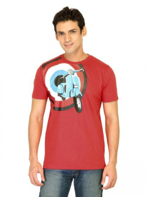 Probase Men Printed Red Tshirts