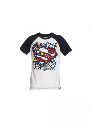 Superman Boys Off White & Navy Blue T-shirt
