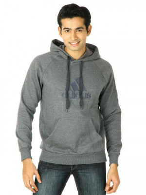 ADIDAS Men Cress Logohood Grey Sweatshirts