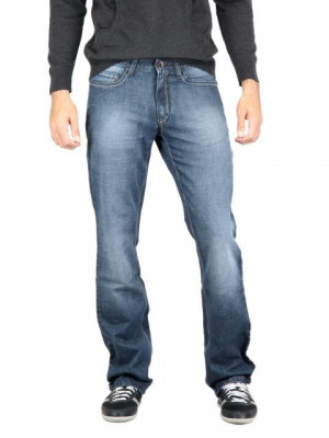 Locomotive Men Washed Blue Jeans