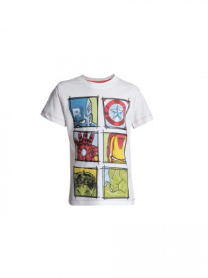 Avengers Boys White Printed T-shirt