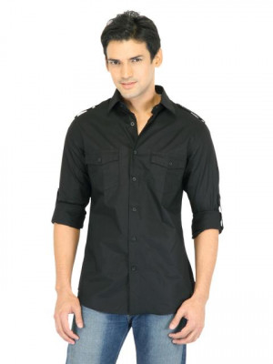 United Colors of Benetton Men Light Winters Black Shirts