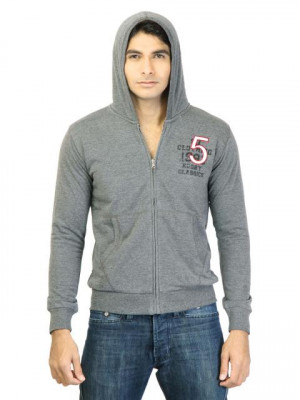 Status Quo Men Solid Dark Grey Sweatshirt