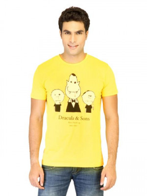Chimp Men Draculla & Sons Yellow Tshirts