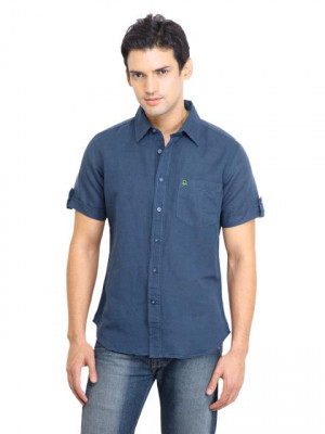 United Colors of Benetton Men Summer Blue Shirts