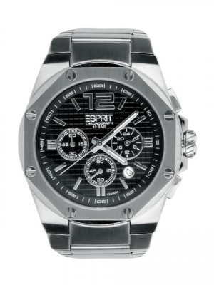 Esprit Men Octo Chrono Silver Black Steel Watches