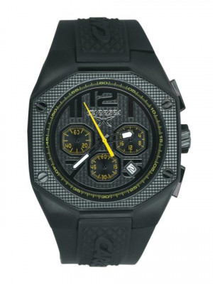 Carrera Men Round Dial PU Strap Black Watches