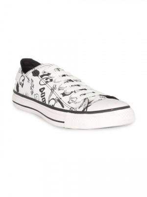 Converse Unisex Skull Print Ox White Shoe