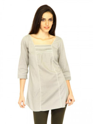 W Women Solid Grey Kurtas