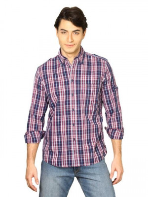 Indigo Nation Men Checks Blue Shirts