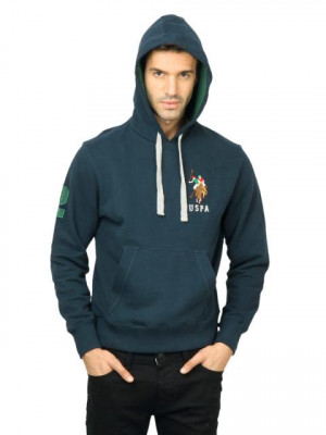 U.S. Polo Assn. Men Solid Navy Blue Sweatshirt