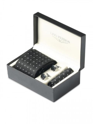 Lino Perros Men Formal Black Accessory Gift Set