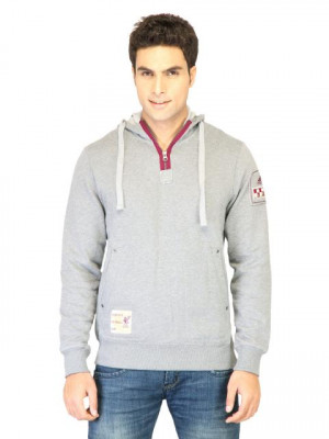 ADIDAS Men Lfc Auth Hood Grey Sweatshirts