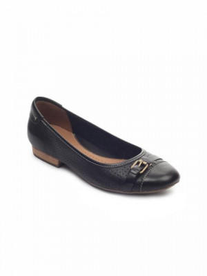 Clarks Women Henderson Fun Leather Black Shoes