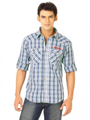 Flying Machine Men Ydc Blue Shirts